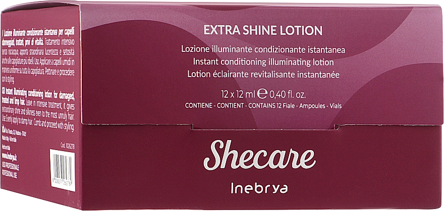 Leuchtende und reparierende Haarlotion in Ampullen mit Aminosäurekomplex - Inebrya She Care Extra Shine Lotion — Bild N1