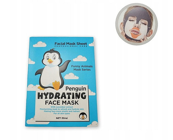 Feuchtigkeitsspendende Tuchmaske für das Gesicht Pinguin - Wokali Animal Penguin Hydrating Face Mask — Bild N2