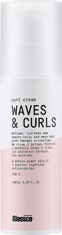 Haarcreme leichte Fixierung - Glossco Waves & Curls Cream — Bild N1