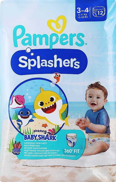 Einweg-Schwimmwindeln Größe 3-4 6-11 kg 12 St. - Pampers Splashers — Bild N1