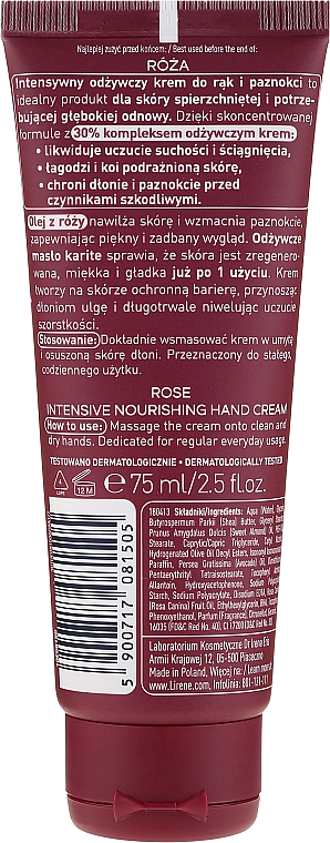 Handcreme "Rosa" - Lirene Rose Hand Cream — Bild N2