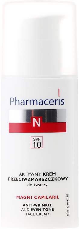 Aktive Anti-Falten ausgleichende Gesichtscreme für Kapillarhaut SPF 10 - Pharmaceris N Magni-Capilaril Active Anti-Wrinkle Cream — Foto N2