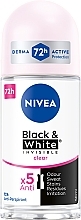 Düfte, Parfümerie und Kosmetik Deo Roll-on Antitranspirant - NIVEA Deodorant Invisible For Black & White Clear Roll-On For Women