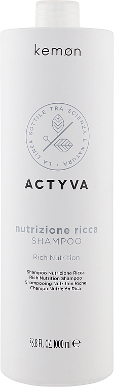 Tiefenpflegendes Shampoo für stark ausgetrocknetes Haar - Kemon Actyva Nutrizione Ricca Shampoo — Bild N3
