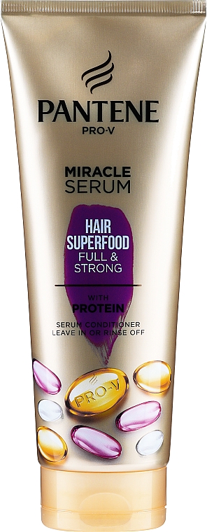 Nährende Haarspülung für strapaziertes Haar - Pantene Pro-V Miracle Serum Hair Superfood Full & Strong With Protein Serum Conditioner — Bild N1