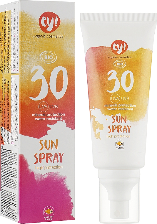 Wasserfestes Sonnenschutzspray für Körper und Gesicht mit Mineralfilter SPF 30 - Ey! Organic Cosmetics Sunspray — Bild N1