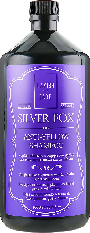 Männershampoo gegen Gelbstich für graues und weißes Haar - Lavish Care Silver Fox Anti-Yellow Shampoo — Bild N1