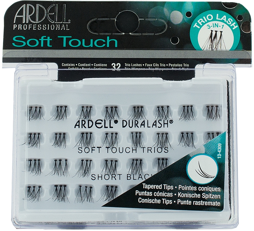 Wimpernbüschel-Set - Ardell Professional Duralash Individual Soft Touch Trios Short Black