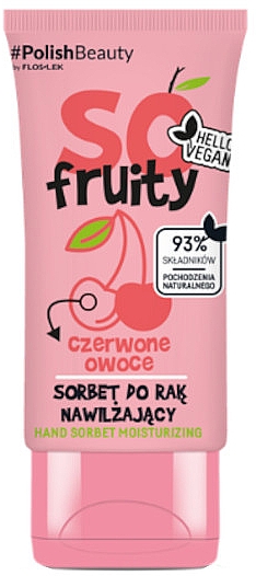 Feuchtigkeitsspendendes Handsorbet Rote Früchte - Floslek So! Fruity Hand Sorbet Moisturizing Red Fruits — Bild N1