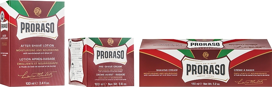 Rasierset für Männer - Proraso Classic Shaving Metal Red "Primadopo" (Creme vor der Rasur 100ml + Rasiercreme 150ml + After Shave Lotion 100ml) — Bild N8