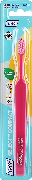 Zahnbürste Select Compact Soft weich Himbeerrot - TePe Comfort Toothbrush — Bild N1