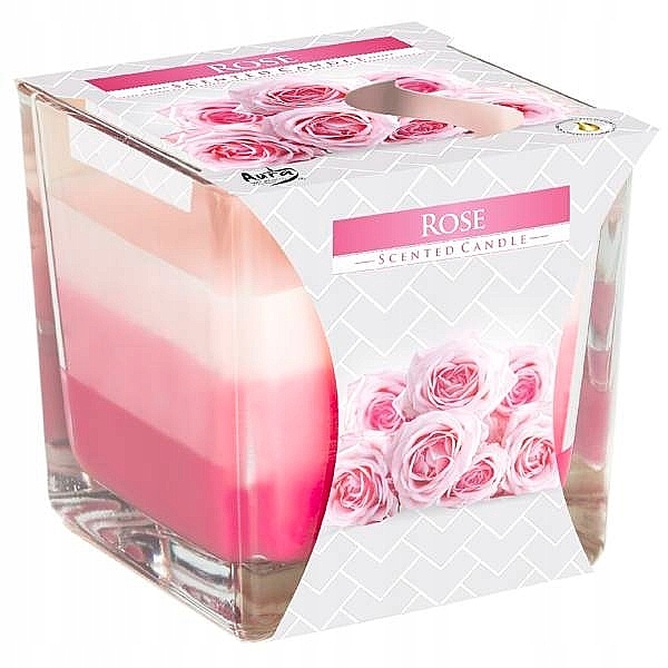 Duftende dreischichtige Kerze im Glas Rose - Bispol Scented Candle Rose — Bild N1