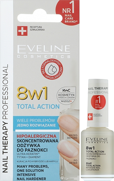 8in1 Stärkende Nagelkur - Eveline Cosmetics Nail Therapy Total Action 8 in 1 — Foto N2