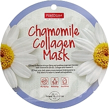 Düfte, Parfümerie und Kosmetik Beruhigende und entspannende Gesichtsmaske mit Kamilleextrakt und Kollagen - Purederm Chamomile Collagen Mask