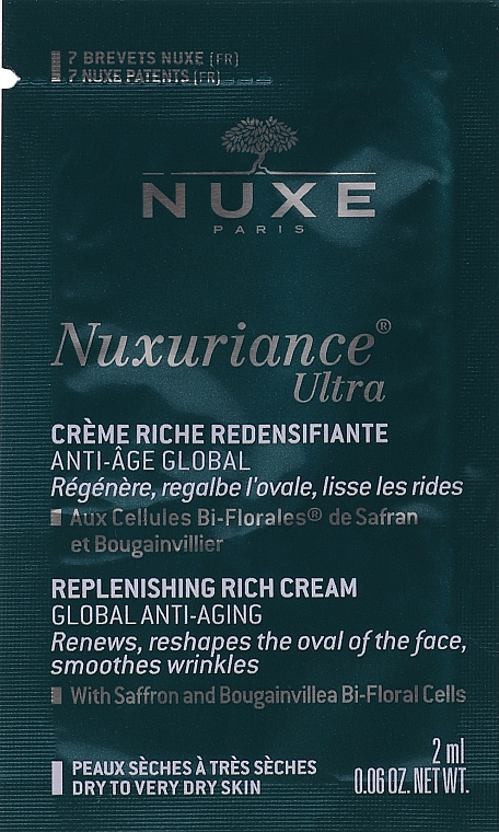 Ultra reichhaltige Creme - Nuxe Nuxuriance Replenishing Rich Cream (Probe)  — Bild N1