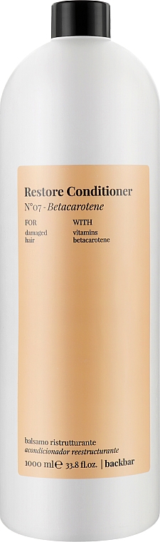 Conditioner für strapaziertes Haar mit Vitaminen - Farmavita Back Bar No7 Restore Conditioner Betacarotene — Bild N2