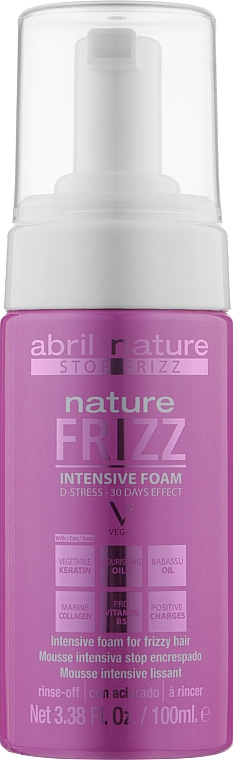 Mousse zum Glätten der Haare - Abril et Nature Nature Frizz D-Stress Intensive Foam — Bild N1