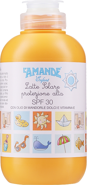 Sonnenschutzmilch für Kinder mit Vitamin E, Reiskleie- und Süßmandelöl SPF 30 - L'Amande Enfant Sunscreen Milk SPF 30 — Bild N1