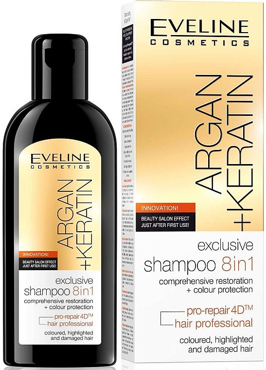 8in1 Shampoo - Eveline Cosmetics Argan+Keratin 