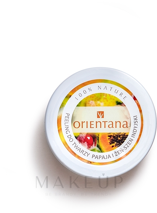 Creme-Peeling für das Gesicht mit Papaya und indischer Ginseng - Orientana Natural Cream Face Scrub Papaya — Foto 50 g