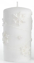 Düfte, Parfümerie und Kosmetik Dekorative Kerze weiß 7x14 cm - Artman Snowflake Application
