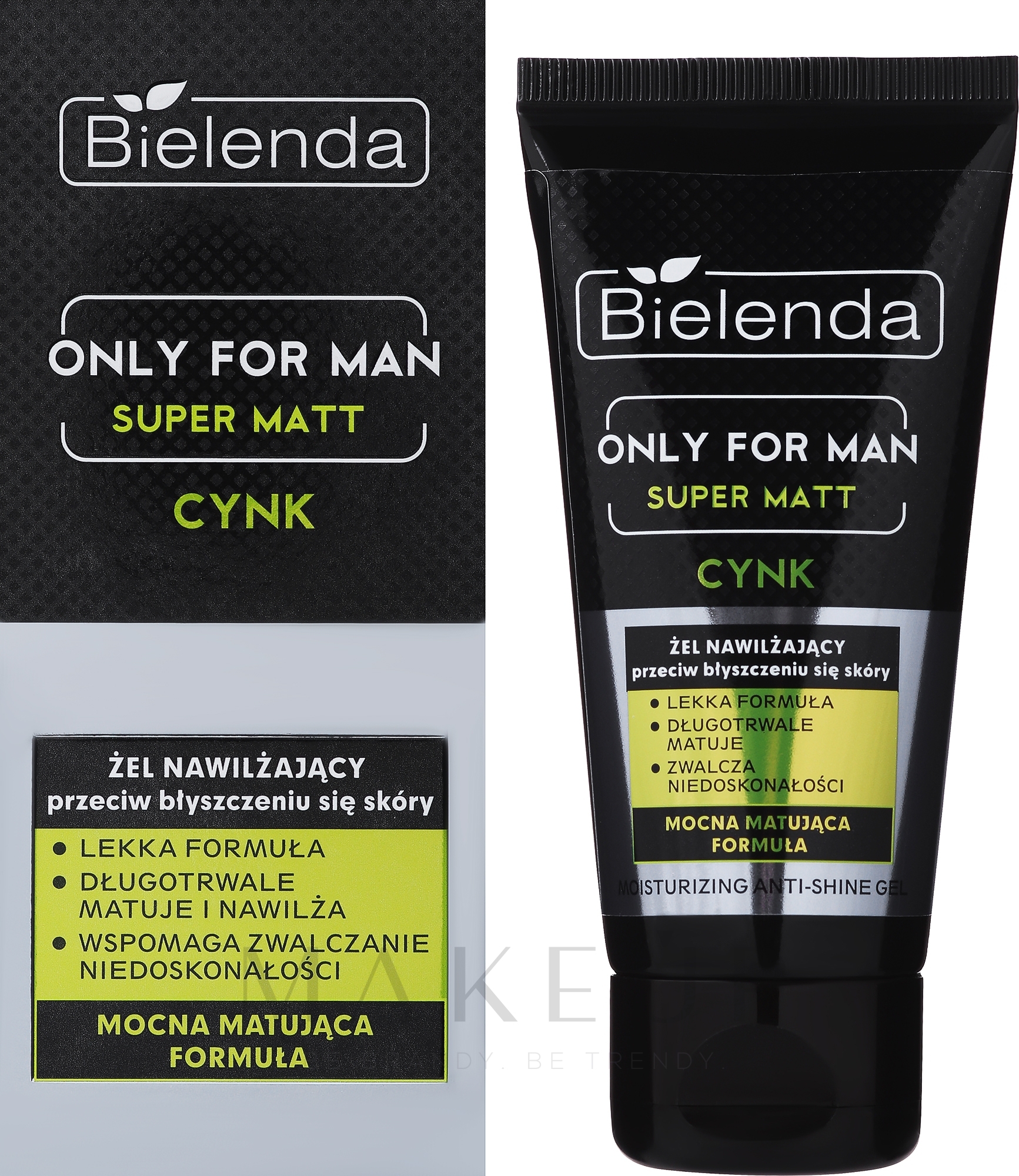 Mattierendes und feuchtigkeitsspendendes Gesichtsgel für Männer - Bielenda Only For Men Super Mat Moisturizing Anti-Shine Gel — Bild 50 ml