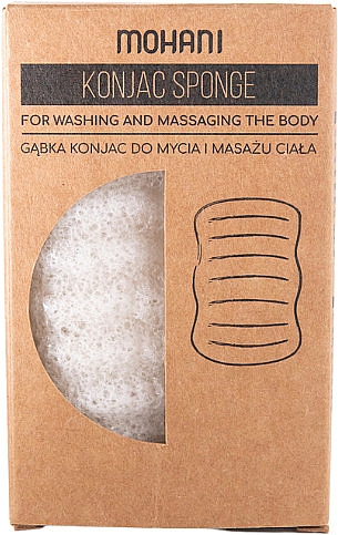 Peelingschwamm für Gesicht und Körper mit Konjakwurzel - Mohani Natural Body Wash Konjac Sponge — Bild N1
