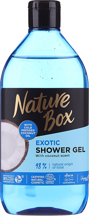 Feuchtigkeitsspendendes und erfrischendes Duschgel mit kaltgepresstem Kokosöl - Nature Box Coconut Shower Gel — Foto N1