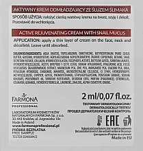 Aktive Anti-Aging-Creme mit Schneckenschleim - Farmona Professional Snail Repair Active Rejuvenating Cream With Snail Mucus (Probe)  — Bild N2