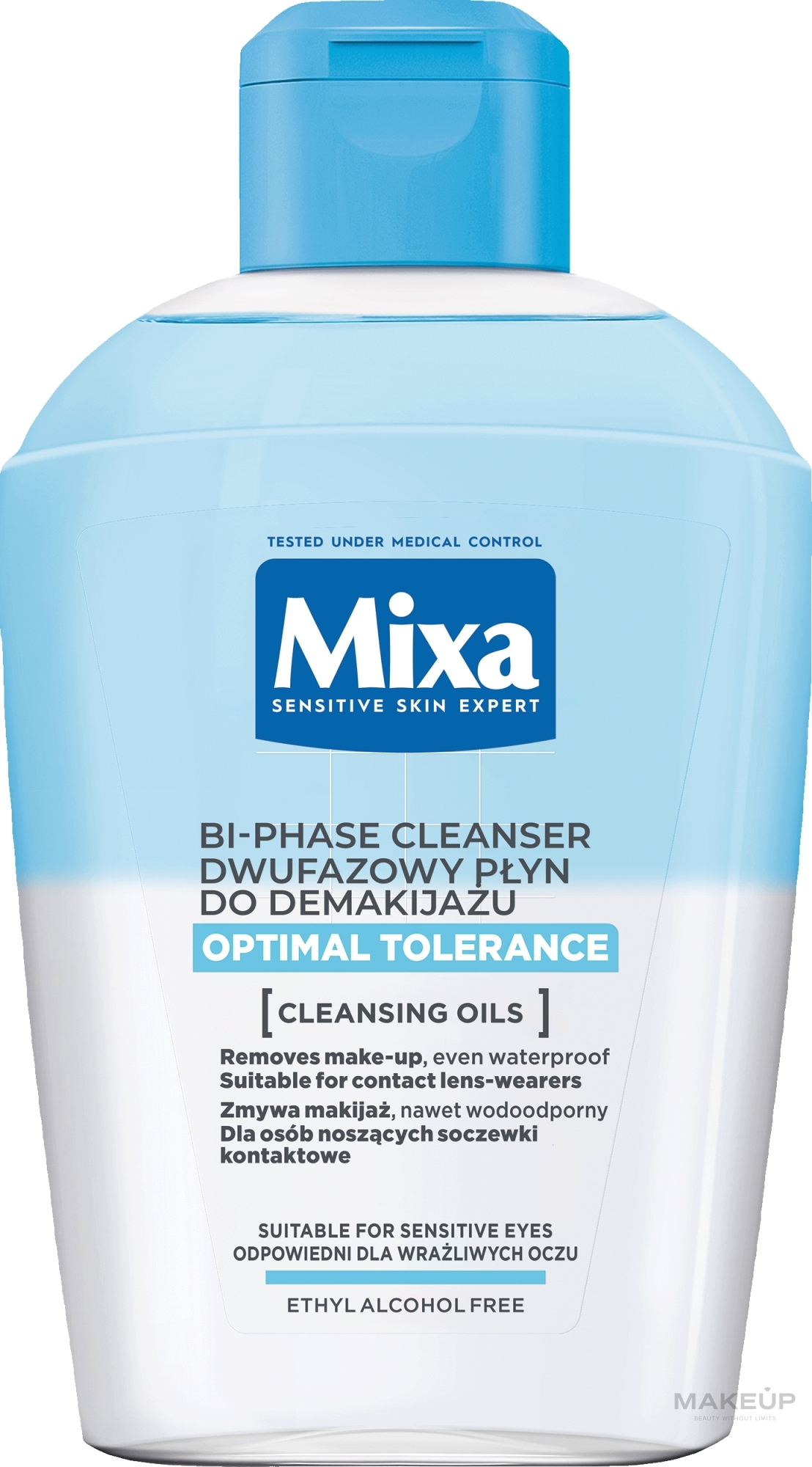 Zweiphasiger Make-Up Entferner für empfindliche Augen - Mixa Optimal Tolerance Bi-Phase Cleanser — Bild 125 ml