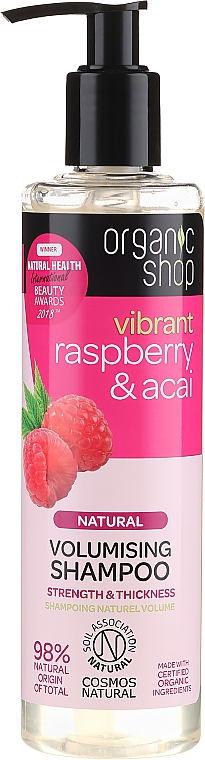 Volumen Shampoo mit Bio Himbeere und Acai - Organic Shop Raspberry & Acai Volumising Shampoo