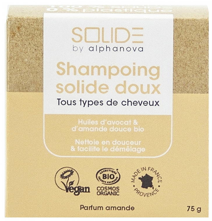 Festes Schampoo Mandel - Alphanova Solide Gentle Solid Shampoo Almond Perfume Organic — Bild N1