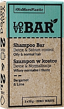 Düfte, Parfümerie und Kosmetik Festes Shampoo für fettiges und normales Haar mit Bergamotte und Limette - Love Bar Detox & Sebum Control Shampoo Bar
