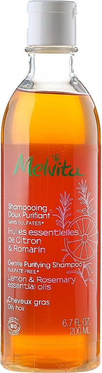 Zartes Shampoo für fettiges Haar mit Zitrone und Rosmarin - Melvita Hair Care Gentle Purifyng Shampoo — Bild N1