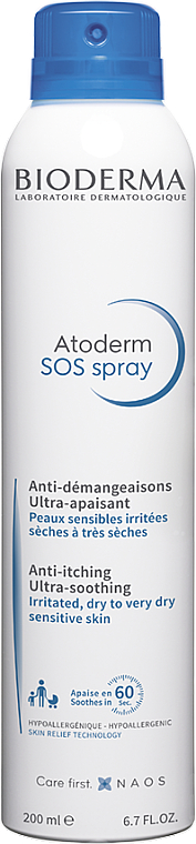 Feuchtigkeitsspendendes Gesichtsspray mit Ambora- und Grünteeextrakt gegen Juckreiz - Bioderma Atoderm SOS Spray — Bild N2