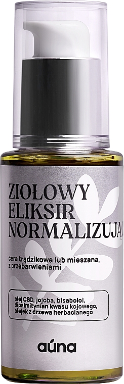 Kräuterelixier für das Gesicht mit Hanföl - Auna Herbal Normalizing Elixir With CBD Oil — Bild N1