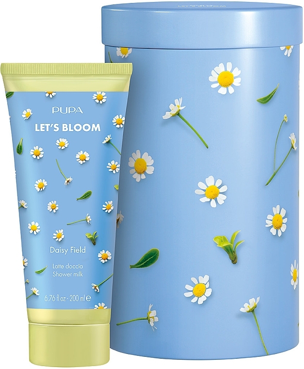 Körperpflegeset - Pupa Let's Bloom Daisy Field Shower Milk Kit 2023 (Duschmilch 200ml + Box) — Bild N1