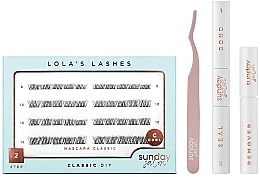 Make-up Set - Lola's Lashes Mascara Classic Diy Lash Extensions Starter Set (bond/seal/2x3.5ml + remover/4ml + eyelashes/40pcs + applicator/1pcs) — Bild N1