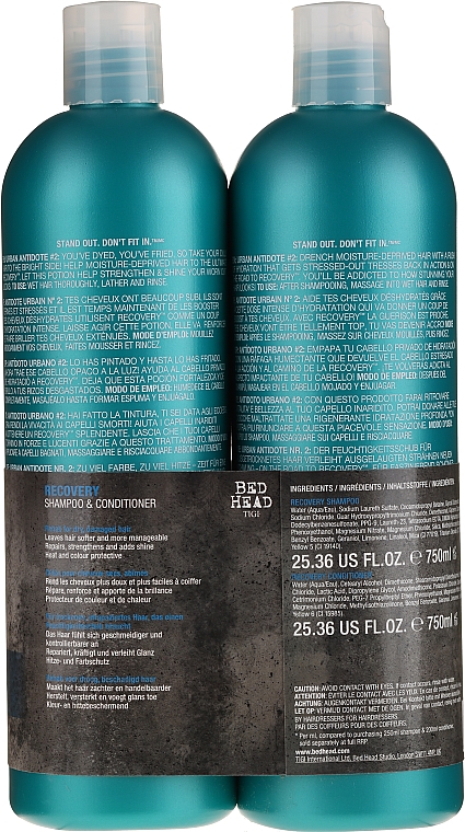Haarpflegeset - Tigi Bed Head Recovery Shampoo&Conditioner (Shampoo 750ml + Conditioner 750ml) — Bild N2