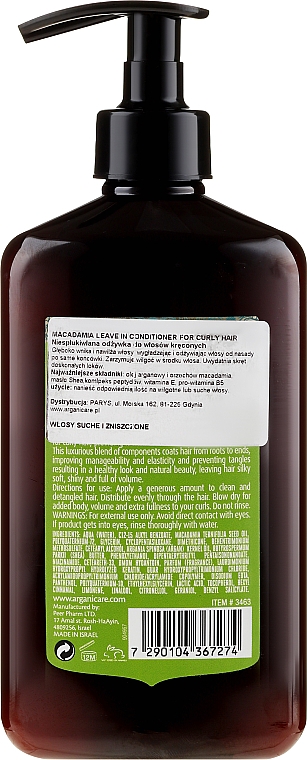 Haarspülung mit Macadamia für lockiges Haar ohne Ausspülen - Arganicare Macadamia Leave-In Conditioner — Bild N2