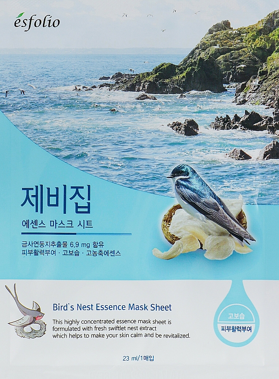 Revitalisierende und beruhigende Tuchmaske mit Schwalbennest-Extrakt - Esfolio Bird's Nest Essence Mask Sheet