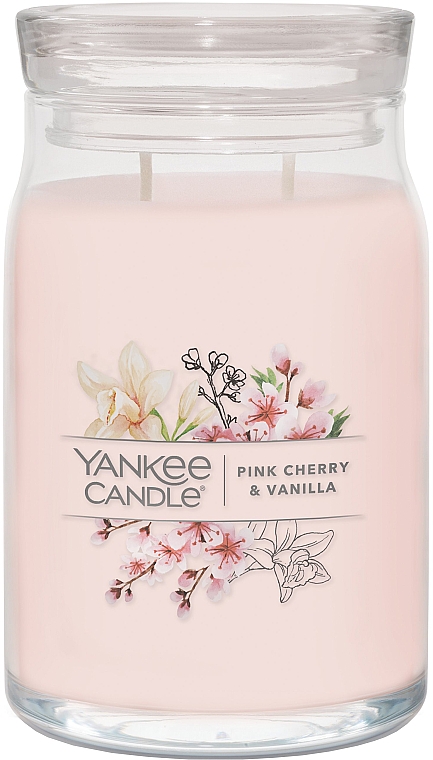 Duftkerze im Glas Rosa Kirsche und Vanille mit 2 Dochten - Yankee Candle Pink Cherry & Vanilla — Bild N2