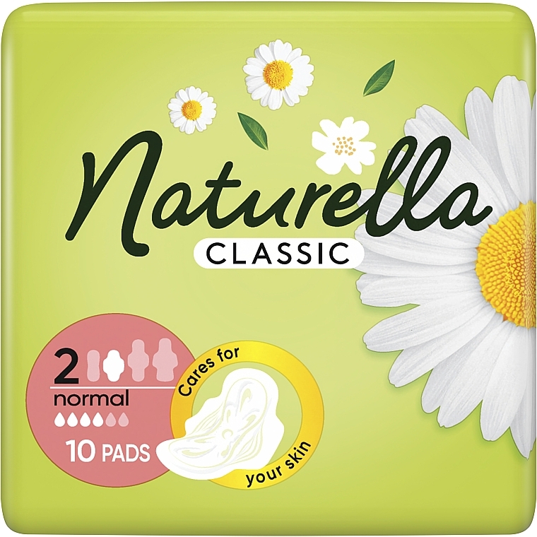 Damenbinden mit Flügeln 10 St. - Naturella Classic Camomile Normal, Derma-Cream