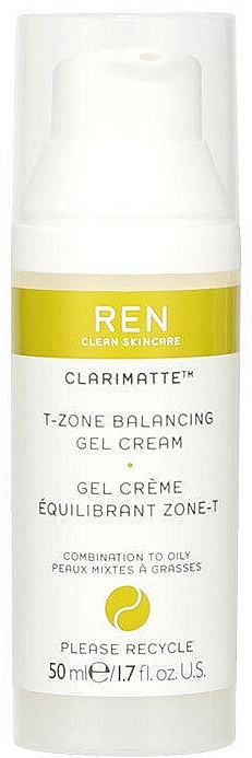 Ausgleichende und feuchtigkeitsspendende Gel-Creme für die T-Zone für fettige und Mischhaut - Ren Clean Skincare Clarimatte T-Zone Balancing Gel — Bild N1