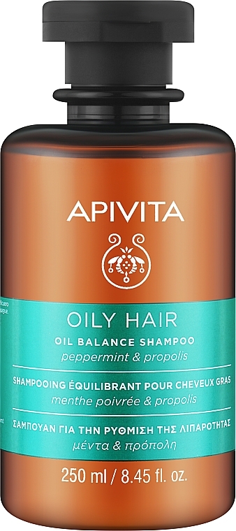Ausgleichendes Shampoo für sehr fettiges Haar mit Pfefferminze und Propolis - Apivita Propoline Balancing Shampoo For Very Oily Hair