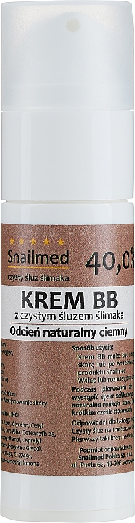 BB-Creme mit Schneckenschleim für das Gesicht 30 ml - Snailmed — Bild N1