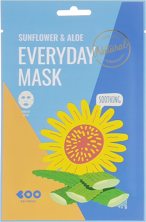 Gesichtsmaske mit Sonnenblumen- und Aloe-Extrakt - Dearboo Everyday Mask Sunflower & Aloe — Bild N1