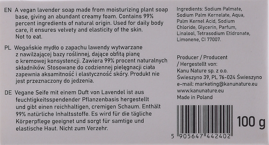 Hand- und Körperseife mit Lavendel - Kanu Nature Soap Bar Lavender — Bild N2