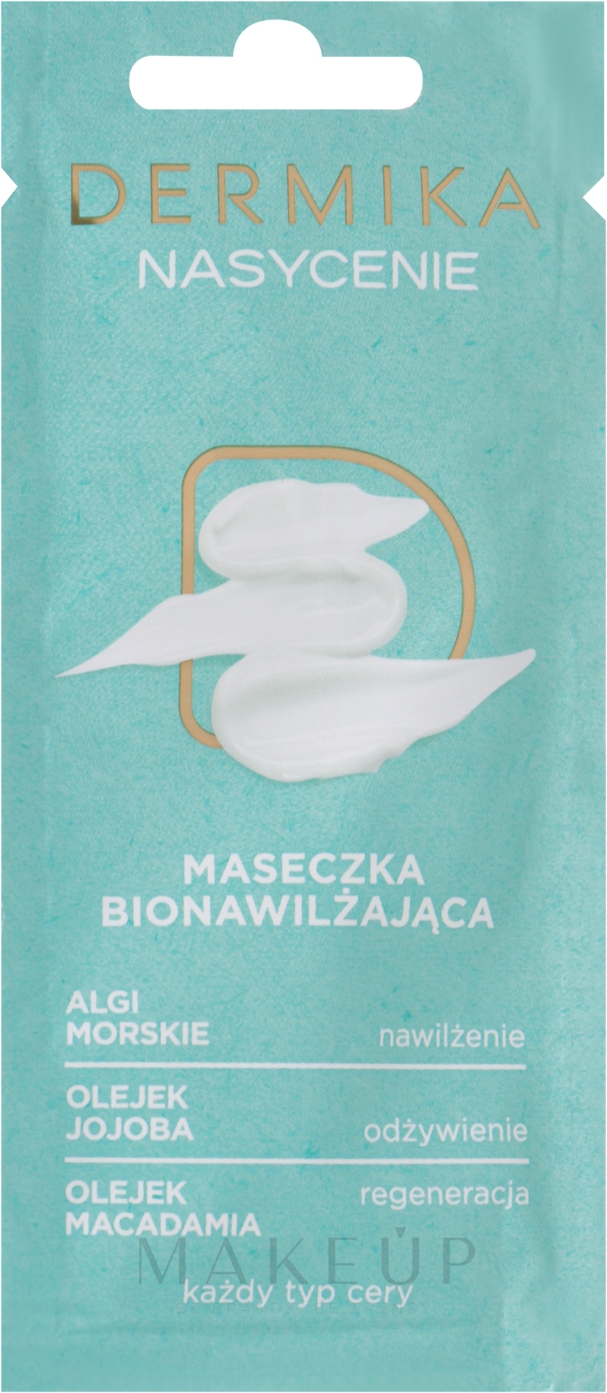 Bio feuchtigkeitsspendende Gesichtsmaske mit Meeresalgen, Jojoba- und Macadamiaöl - Dermika Plenitude Bio-Moisturizing Mask — Foto 10 ml