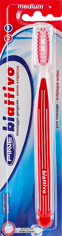 Zahnbürste Biattivo mittel rot - Piave Medium Toothbrush — Bild N1
